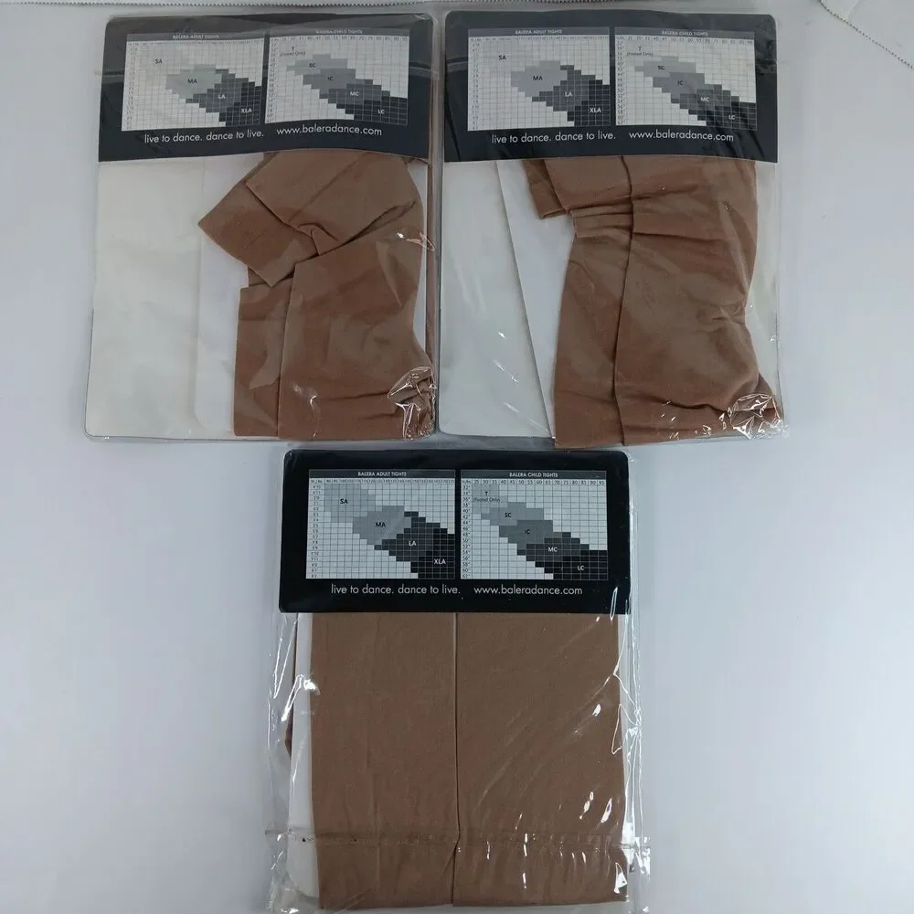 Balera Dancewear Tights Lot Suntan Stirrup Size IC MC Girls T99C T6955C Footed